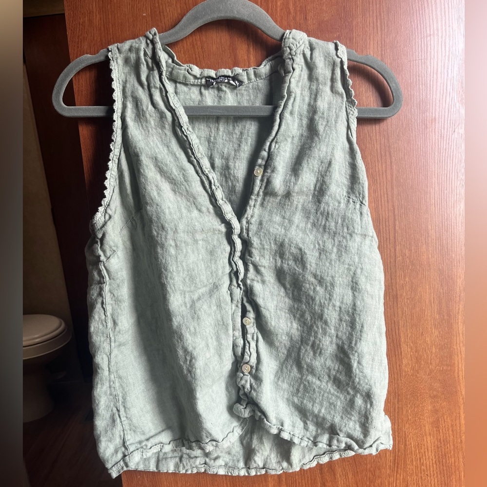 Francesca Bettini Sleeveless Linen Top
